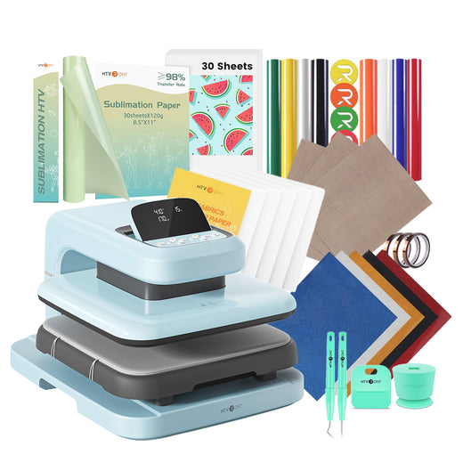 HTVRONT Auto Heat Press 2+Great Value Bundle (HTV Vinyl, Sublimation Paper,Weeding Tools)