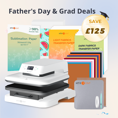 [Father's Day Deal] Auto Heat Press Machine 15" x 15" 110V +Stater Kit (Include HTV Vinyl&Sublimation Bundle, Transfer Paper,Tools&Heat Press Mat)