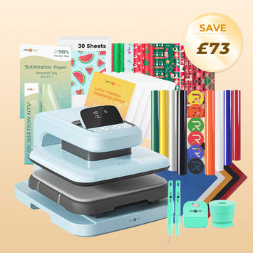 HTVRONT Auto Heat Press 2+Great Value Bundle (HTV Vinyl, Sublimation Paper,Weeding Tools)