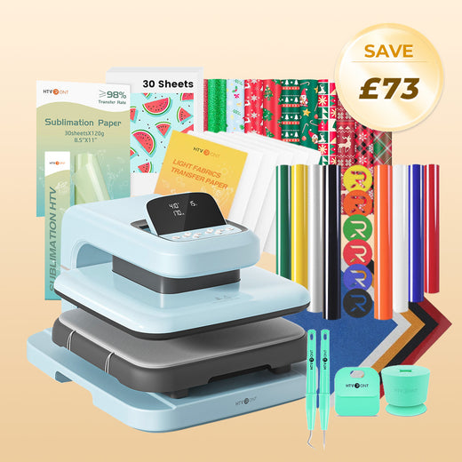 HTVRONT Auto Heat Press 2+Great Value Bundle (HTV Vinyl, Sublimation Paper,Weeding Tools)