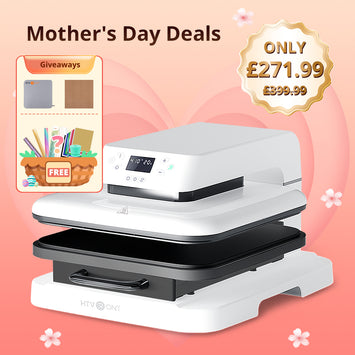HTVRONT Auto Heat Press Machine 15" x 15"  230V - (2 Colors) & Giveaways
