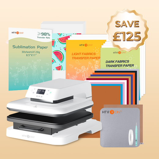 [Best Deal] Auto Heat Press Machine 15" x 15" 110V +Stater Kit (Include HTV Vinyl&Sublimation Bundle, Transfer Paper,Tools&Heat Press Mat)