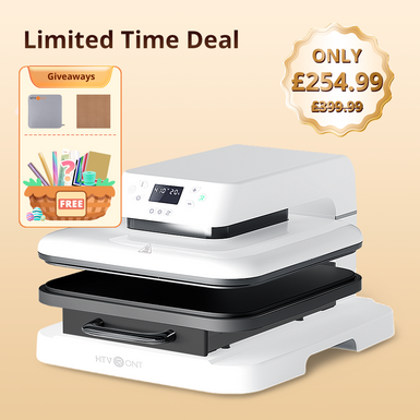 HTVRONT Auto Heat Press Machine 15" x 15"  230V - (2 Colors) & Giveaways