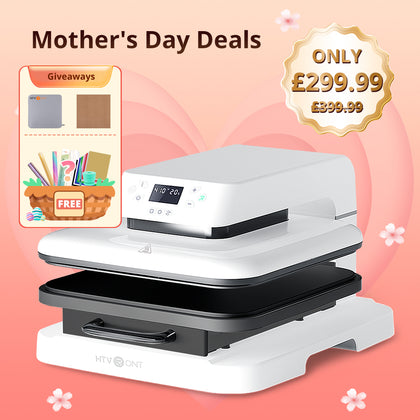 HTVRONT Auto Heat Press Machine 15" x 15"  230V - (2 Colors) & Giveaways