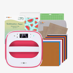 [Starter Kit]Easy Heat Press Machine - 10"X10"&Starter Kit(10sheets HTV +30pc Sublimation paper+ Heat Press Mat +Cutting Mat+Teflon Sheet*3 ≥￡42)
