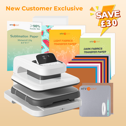 [New Customer Exclusive]HTVRONT Auto Heat Press 2 - 15x15+52 Pack Heat Press Accessories(HTV,Sumblimation Paper,Transfer Paper,Heat Press Mat,Teflon Sheet,Heat Tape,Weeding Hook)