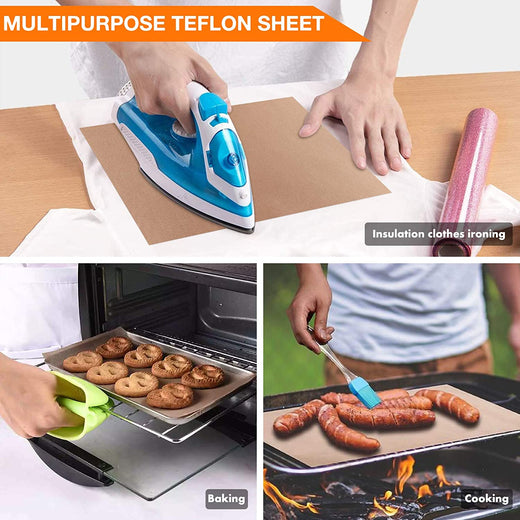 3pcs Heat Press Transfer Sheet, Non Stick Oven Teflon Sheet PTFE - 16 x 20  Iron Heat Transfer Paper Reusable Heat Resistant Craft Mat