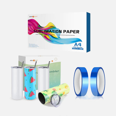 8 Pack Sublimation Tumbler Blank with Sublimation Paper - Skinny