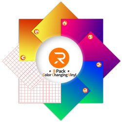Hot Color Changing Adhesive Vinyl Bundle - 12"x10" 8 pack