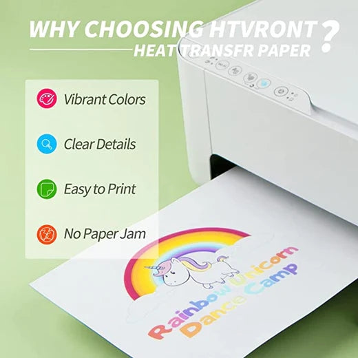 Light Heat Transfer Paper  Iron on Transfer Paper 8.5 X 11 20 Pack –  HTVRONT