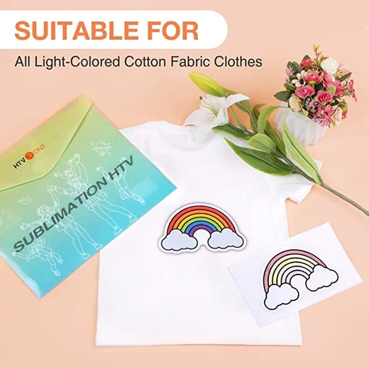 Clear Sublimation HTV for Light Fabric   - 12" x 10"  5 Pack