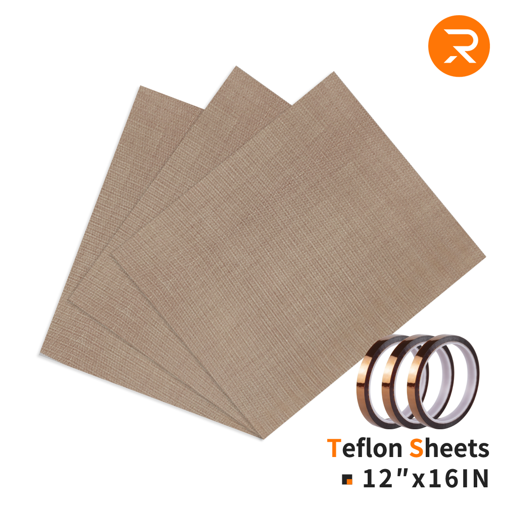 PTFE Sheet Heat Press 16"x12"(3pcs 10pcs 3pcs+3 Heat Resistant Tapes)
