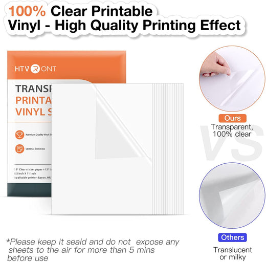 Clear Printable Vinyl Bundle - 8.5"x11" 30 sheets
