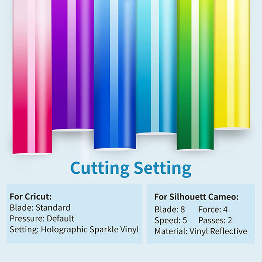 HTVRONT 7 Sheets Light Blue 12 inchx12 inch Permanent Vinyl Sheets for Cricut Machine & Silhouette Cameo, Size: 12 x 12