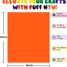 Multicolor Puff Vinyl Heat Transfer - 8 Sheets Assorted Colors （12“x10"）