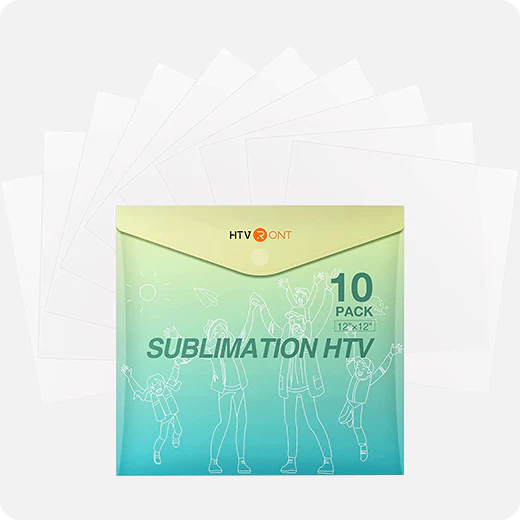 Clear Sublimation HTV for Light Fabric - 12" x 12"  10 Pack