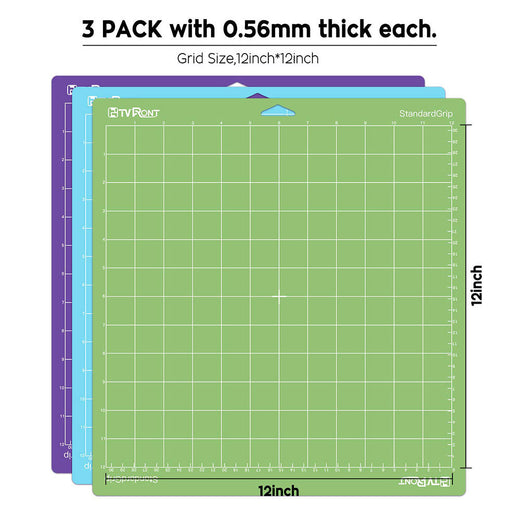 Cutting Mat Bundle - 12"x12" 3 Pack (3 Assorted Colors)