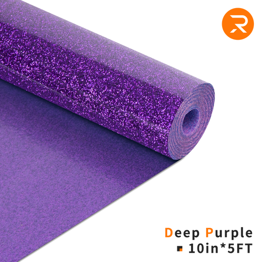 Glitter Heat Transfer Vinyl Roll - 10"x5 Ft Deep purple 