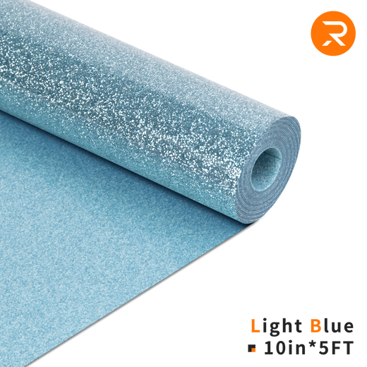 Glitter Heat Transfer Vinyl Roll - 10"x5 Ft Light Blue