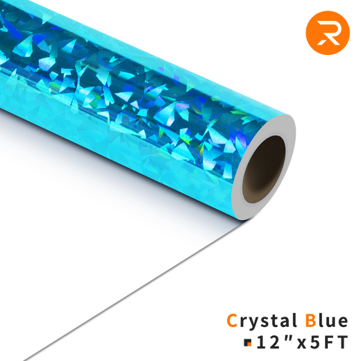 Crystal Holographic Heat Transfer Vinyl Roll - 12"x5 Ft  Crystal Blue