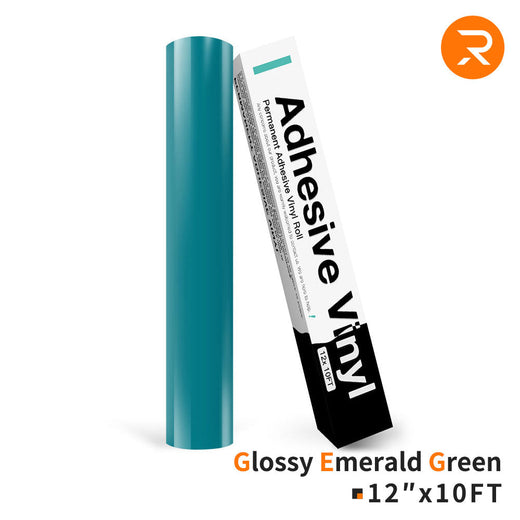 Permanent Adhesive Vinyl Roll - 12"x10 Ft Glossy Emerald Green