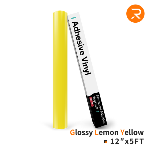 Permanent Adhesive Vinyl Roll - 12"x5 Ft  Glossy Lemon Yellow