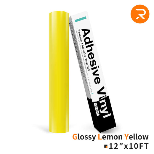 Permanent Adhesive Vinyl Roll - 12"x10 Ft Glossy Lemon Yellow
