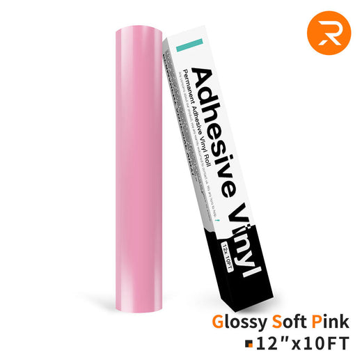 Permanent Adhesive Vinyl Roll - 12"x10 Ft Glossy Soft Pink