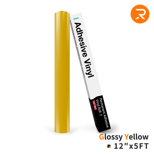 Permanent Adhesive Vinyl Roll - 12"x5 Ft Glossy Yellow