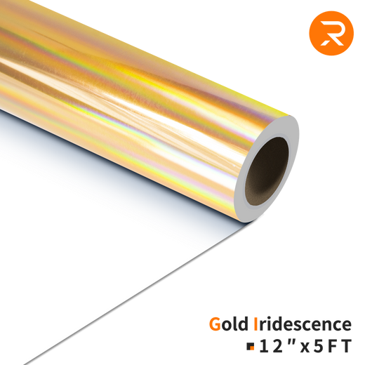 Soft Metallic Heat Transfer Vinyl Roll - 12"x 5 Ft  Gold Iridescence