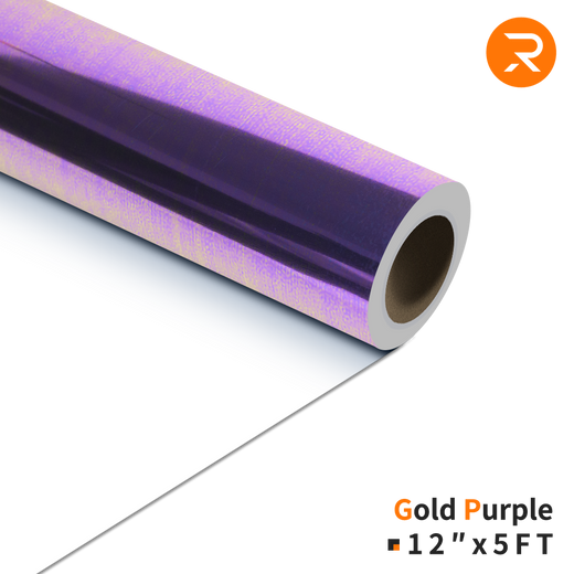 Soft Metallic Heat Transfer Vinyl Roll - 12"x 5 Ft Gold Purple