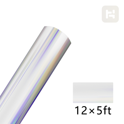 Holographic Adhesive Vinyl Roll - 12"x5 Ft Silver