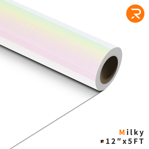 Crystal Holographic Heat Transfer Vinyl Roll - 12"x5 Ft  Milky