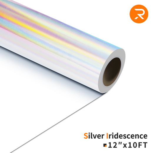 HTVRONT 12 inch x 10ft Holographic Sparkle Silver Glitter Adhesive Vinyl Permanent Roll for Cricut, Size: 12 x 10ft