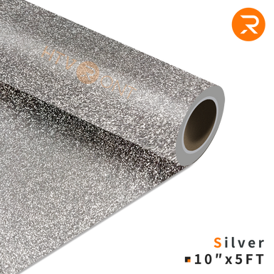 Glitter Heat Transfer Vinyl Roll - 10"x5 Ft (9 Colors)