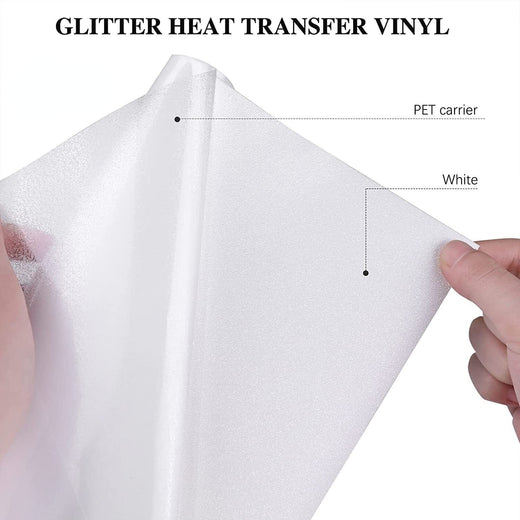 White Glitter Heat Transfer Vinyl Roll for Sublimation - 12" x 6 Ft