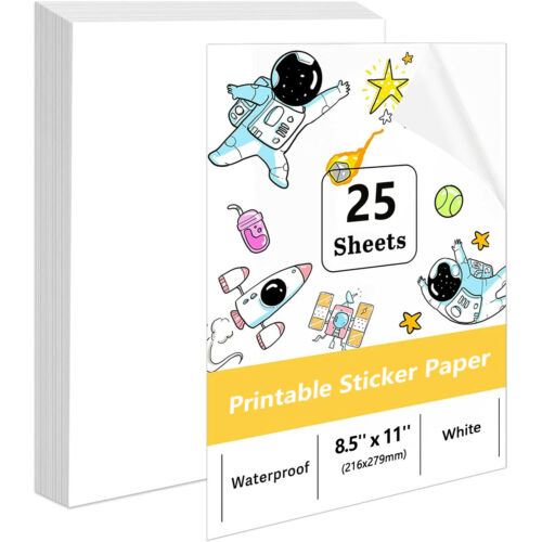 Glossy Printable Vinyl Sticker Paper - 25 Sheets